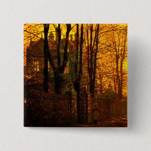 October Afterglow John Atkinson Grimshaw 15 Cm Square Badge
