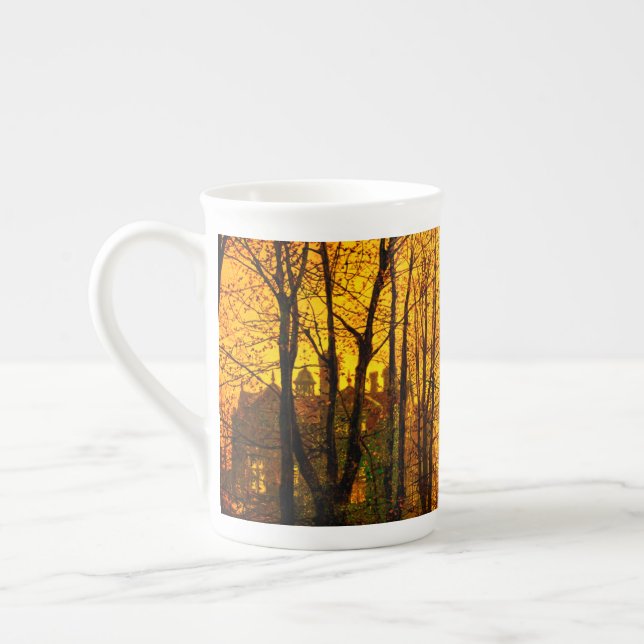 October Afterglow John Atkinson Grimshaw Bone China Mug (Left)