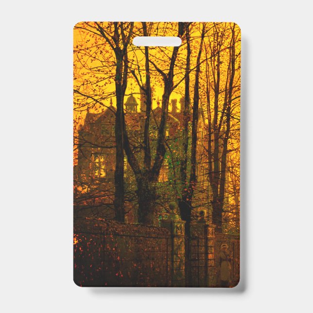October Afterglow John Atkinson Grimshaw ID Badge (Front)