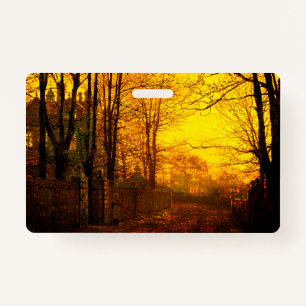 October Afterglow John Atkinson Grimshaw ID Badge
