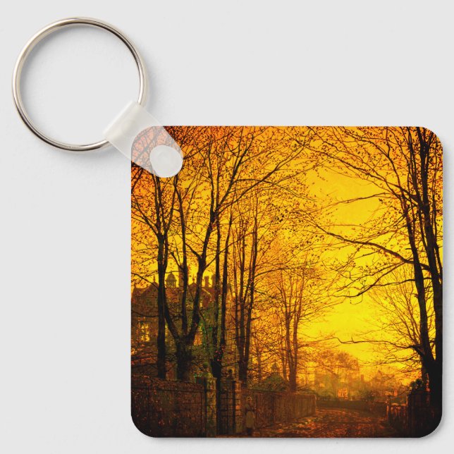 October Afterglow John Atkinson Grimshaw Key Ring (Front)