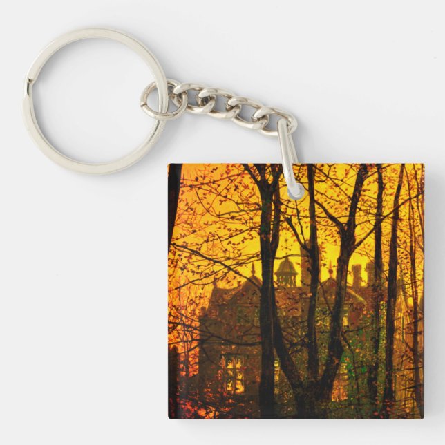 October Afterglow John Atkinson Grimshaw Key Ring (Front)