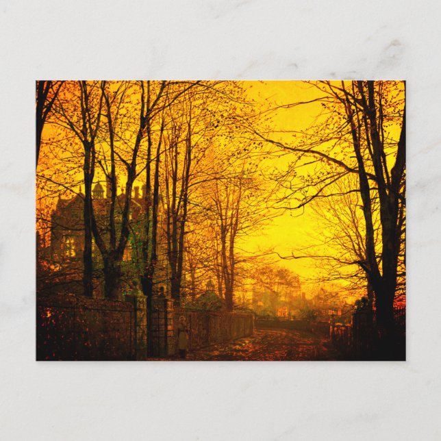 October Afterglow John Atkinson Grimshaw Postcard (Front)