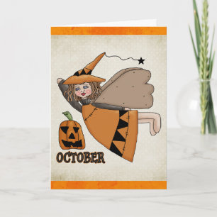 October Angel Halloween/Birthday Card