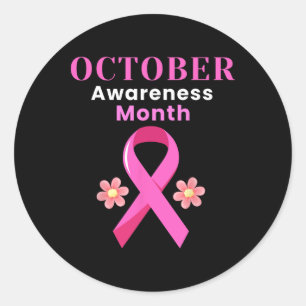 October Awareness Month Breast Cancer Costume Mont Classic Round Sticker