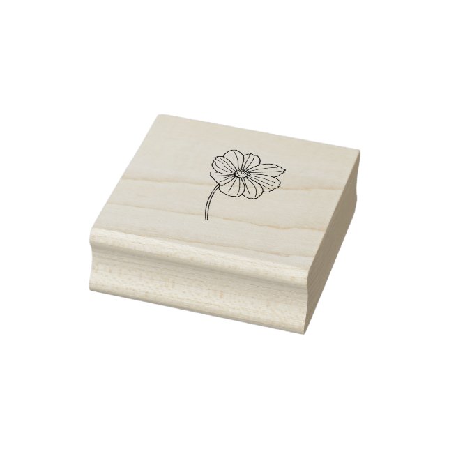 October Birth Flower Cosmos Rubber Stamp (Stamp)