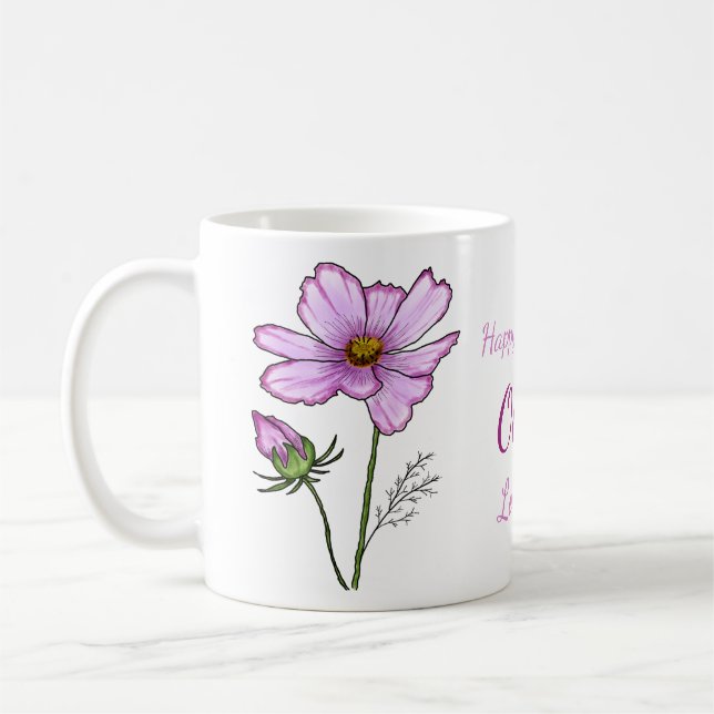 October birth flower gifts Сosmos flower Coffee Mug (Left)