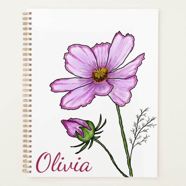 October birth flower gifts Сosmos flower Planner (Front)
