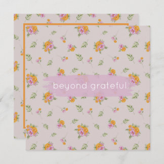 October Birth Flowers Marigold Cosmos Grateful Thank You Card