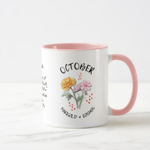 OCTOBER Birth Month Flower Custom Name Christian Mug