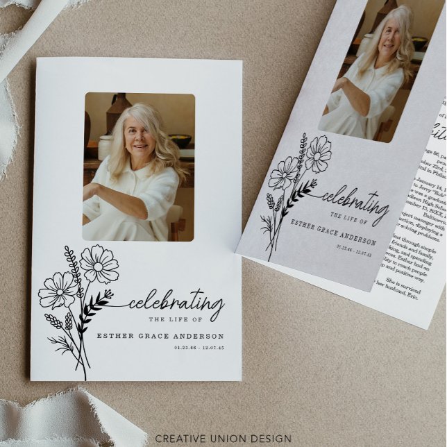 October Birth Month Flower Funeral Program Flyer (Creator Uploaded)