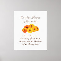 October Birth Month Flower Marigold Elegant