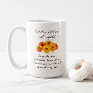 October Birth Month Flower Marigold Elegant  Coffee Mug