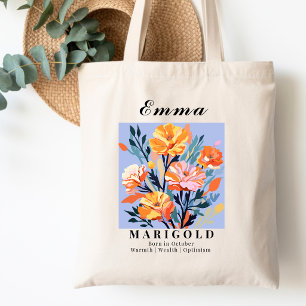 October Birth Month Flower Marigold Shopping Tote Bag