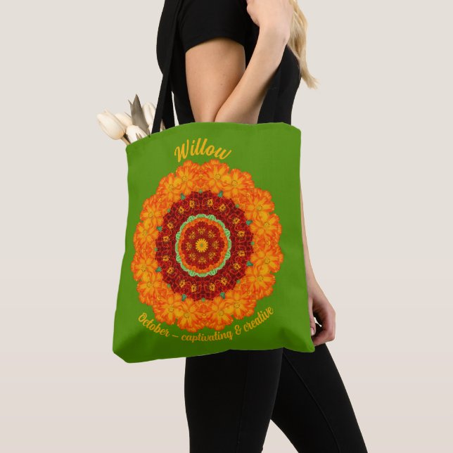 October Birth Month Flower Personalised Carryall Tote Bag (Close Up)