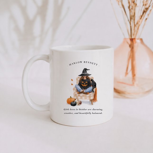 October Birth Month Girl | Monogram  Coffee Mug (Creator Uploaded)