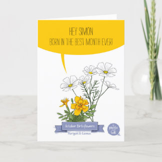 October Birthday Card, Born in the best month ever Holiday Card