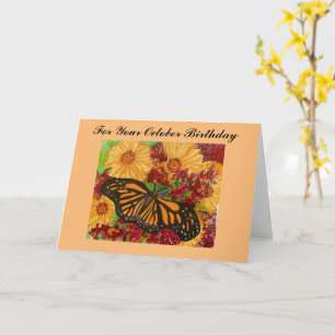 October Birthday Flower Cosmos Peace Harmony Card