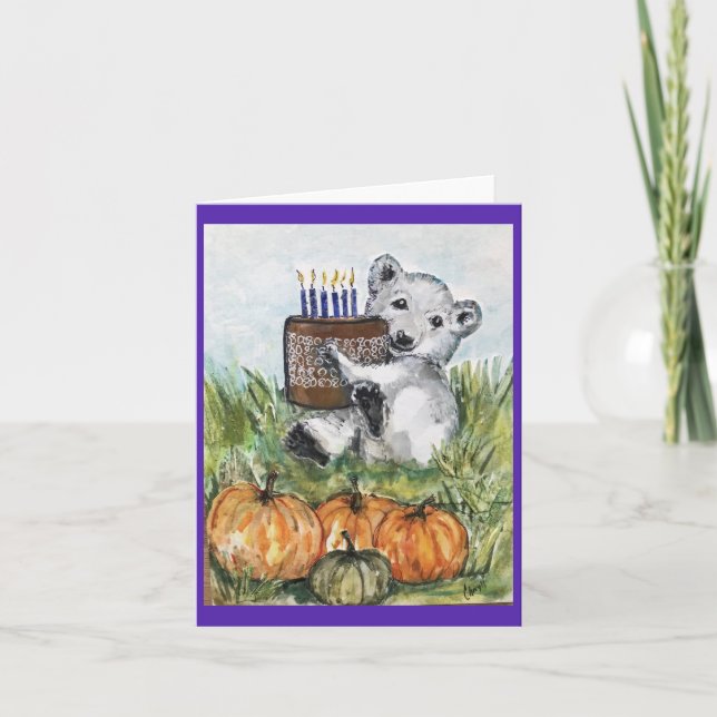 October Birthday Greeting Holiday Card (Front)