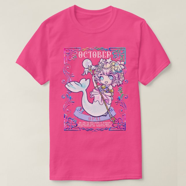 OCTOBER BIRTHDAY OPAL MERMAID T-Shirt (Design Front)