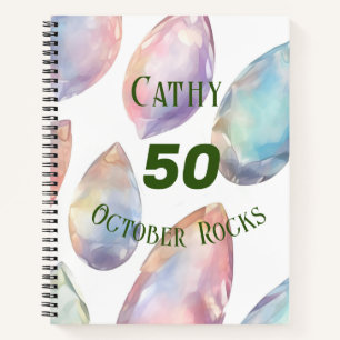 October Birthday or Anniversary Custom Name Notebook