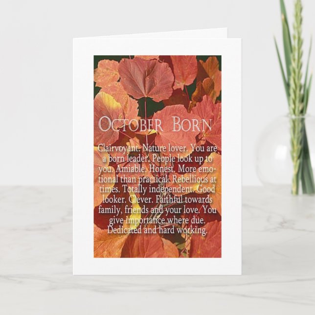 ***OCTOBER BIRTHDAY*** SPECAIL CARD JUST FOR "YOU" (Front)