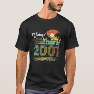 October Birthday Vintage 2001 Limited Edition 20Th T-Shirt