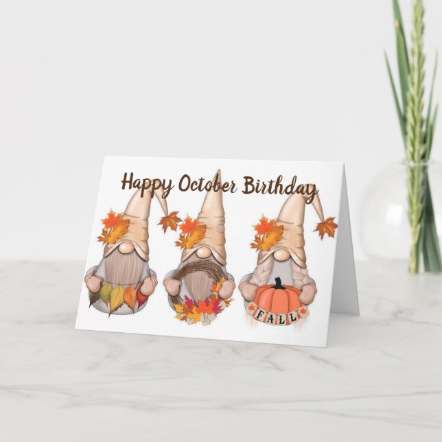 **OCTOBER BIRTHDAY WISHES** BEAUTIFUL AS FALL CARD (Front)