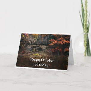 **OCTOBER BIRTHDAY WISHES** BEAUTIFUL AS FALL CARD