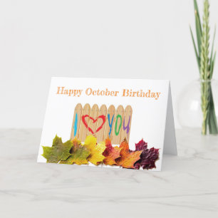**OCTOBER BIRTHDAY WISHES** WITH LOVE CARD