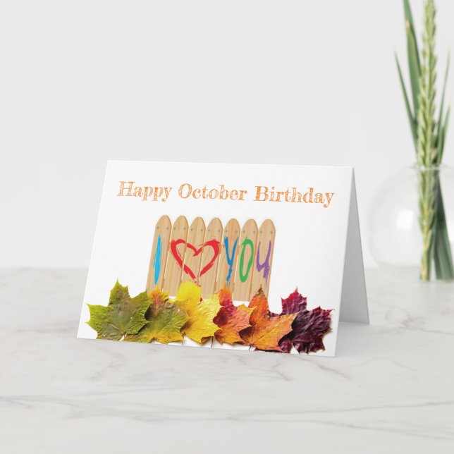 **OCTOBER BIRTHDAY WISHES** WITH LOVE CARD (Front)