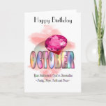 October Birthstone Greeting Card<br><div class="desc">Birthstone picture design for the month of October. Happy birthday blank greeting card for you to add your own message.</div>