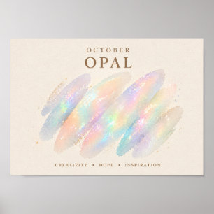 October Birthstone Opal Art A4 Poster