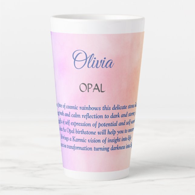 October Birthstone Opal design  Latte Mug (Front)