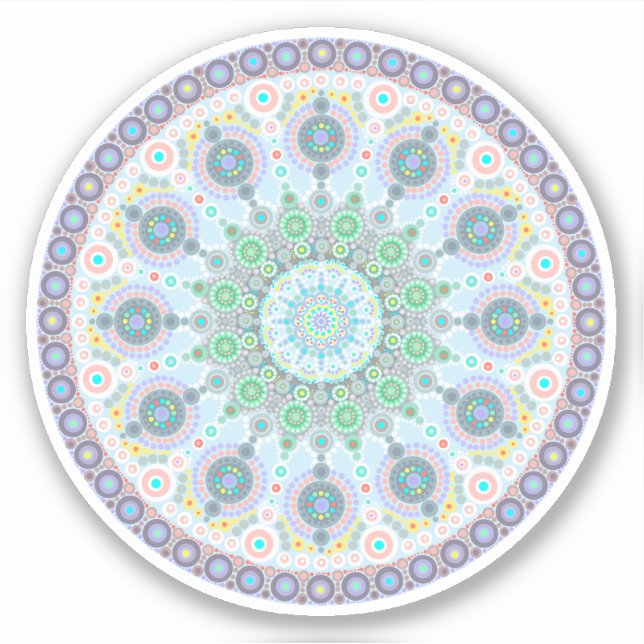 October Birthstone Opal Mandala Sticker (Front)