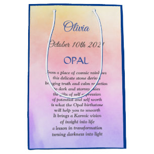 October Birthstone Opal Poem Medium Gift Bag