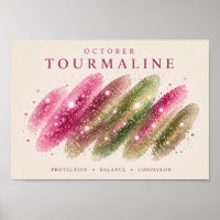October Birthstone Tourmaline Art A4