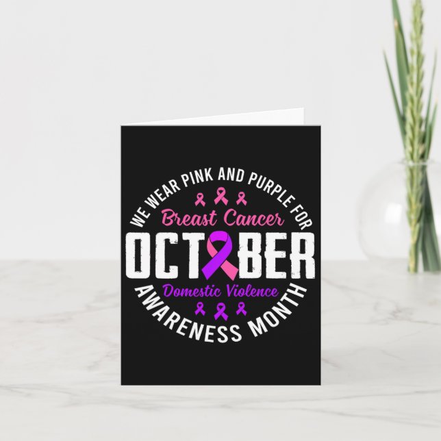 October Breast Cancer And Domestic Violence Awaren Card (Front)