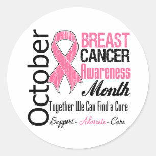 October - Breast Cancer Awareness Month Classic Round Sticker