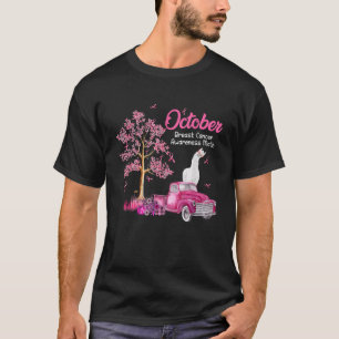 October Breast Cancer Awareness Month LLama Pumpki T-Shirt