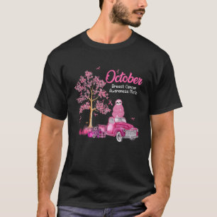 October Breast Cancer Awareness Month Sloth Pumpki T-Shirt
