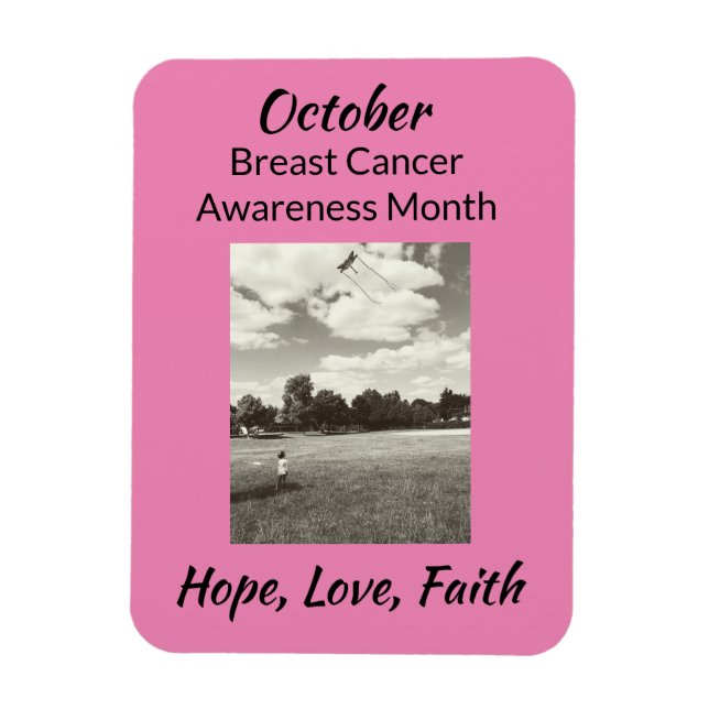 October Breast Cancer Awareness Month Support Love Magnet (Vertical)