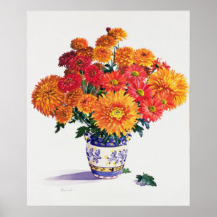 October Chrysanthemums Poster