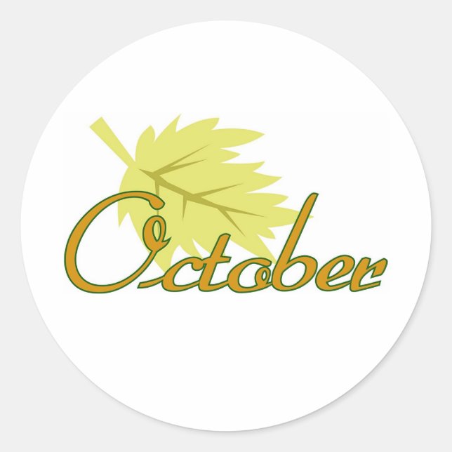 October Classic Round Sticker (Front)