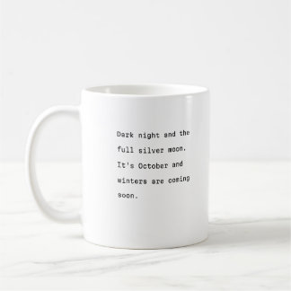 October coffee mug typography poetic full moon