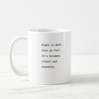 October coffee mug typography poetic full moon