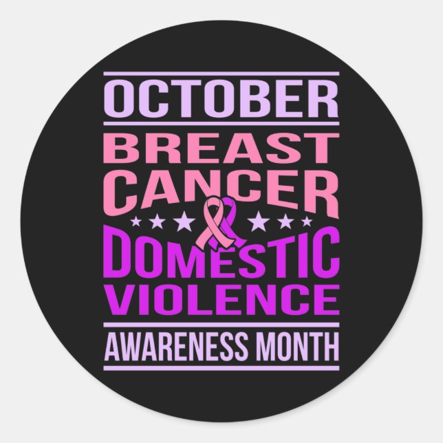 October Domestic Violence Awareness Month Support Classic Round Sticker (Front)