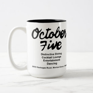 October Five Restaurant, Morton Grove, Illinois Two-Tone Coffee Mug