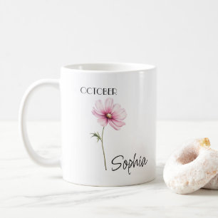 October Flower Personalised Coffee Mug