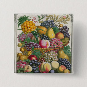 October, from 'Twelve Months of Fruits' 15 Cm Square Badge